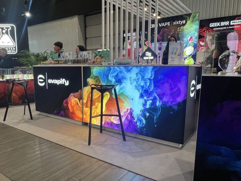 fair trade design counter led backlighted reception rent rental warsaw poland germany