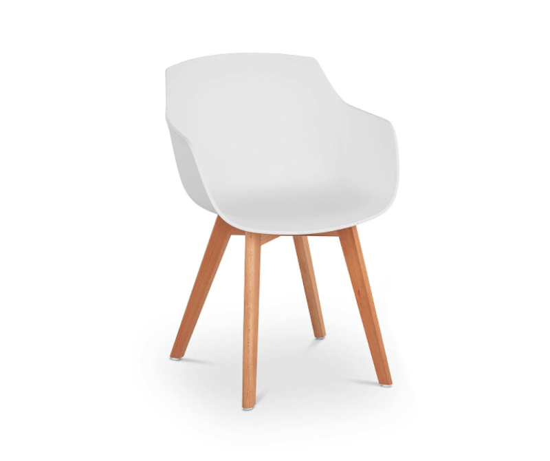 kubełkowe krzesło białe