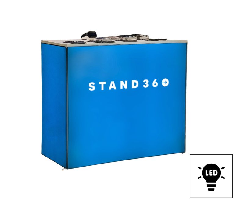 narożna lada LED + dostawka