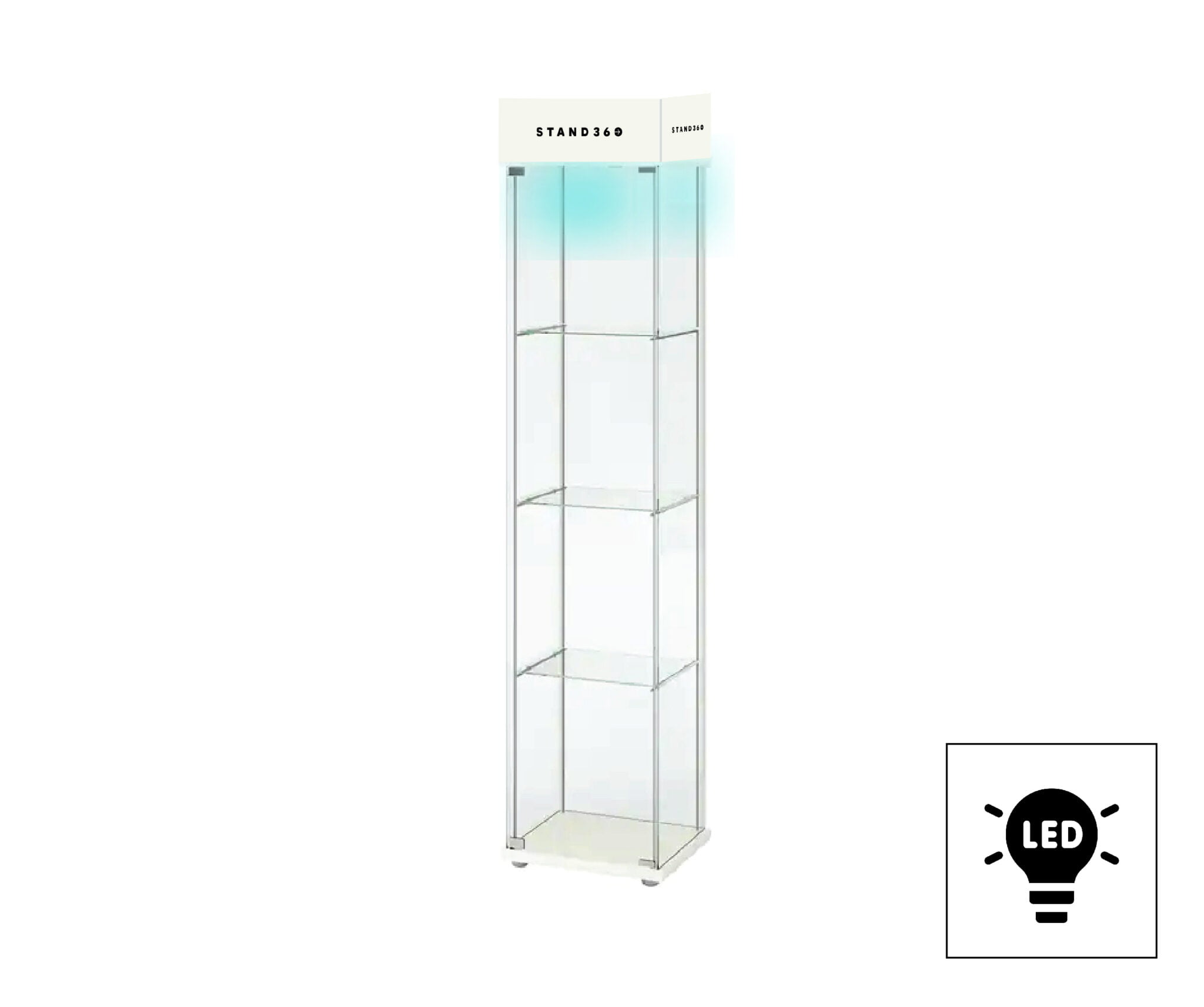 LED glass display case <br width=