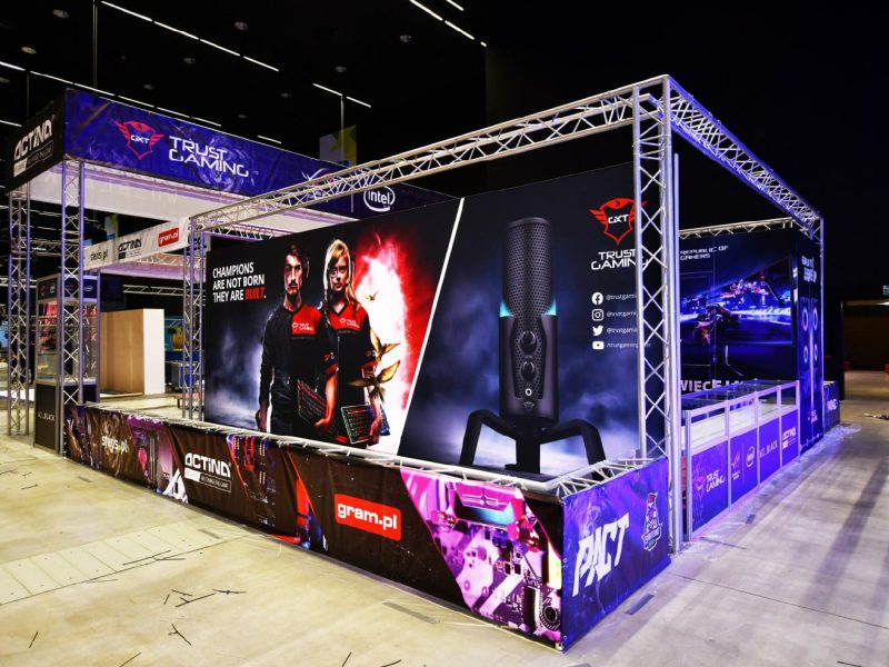 pga poznań game arena targi gier gamingowe stoiska targowe stoisko wystawiennicze krata baner kratownica iem katowice