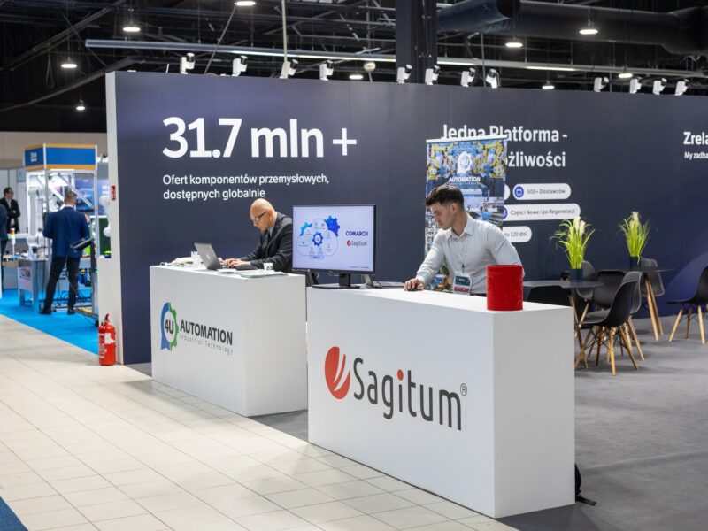 View of Automa company booth at the Warsaw Industry Automatica 2024 trade fair.