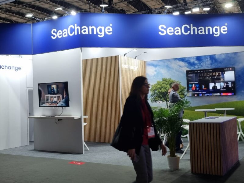 Trade fair stand IBC Amsterdam 2024, modular exhibition systems, client Seachange International