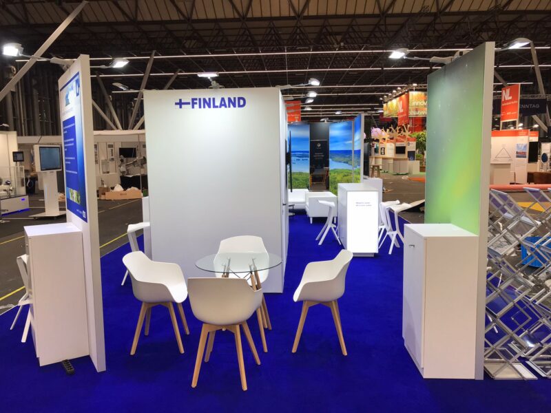 Booth construction at Aquatech Amsterdam, demonstrating our versatility and attention to detail.