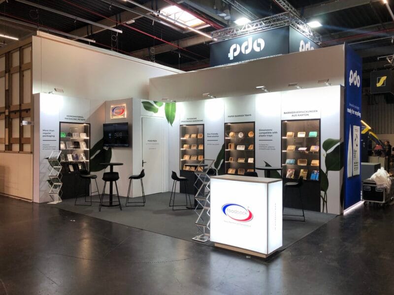 Nowoczesne stoisko targowe zaprojektowane i zbudowane przez Stand 360 na targach Fachpack w Norymberdze, Niemcy