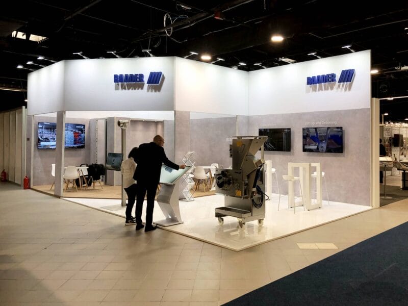 Modułowe elementy konstrukcji stoiska targowego Baader na targach Food Tech Expo