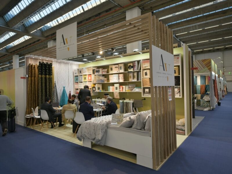 Heimtextil modular exhibition stand in Germany.