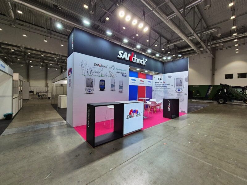 Exhibition stand at FERMA Trade Fair in Poland, designed and built by Stand 360 – expert exhibition stand builder in Poland and Europe.