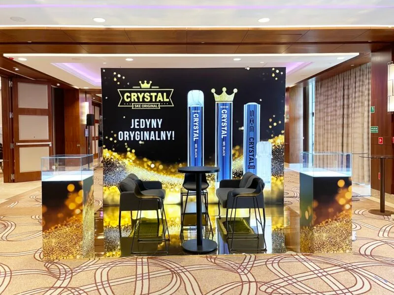 illuminated modular booth for congresses