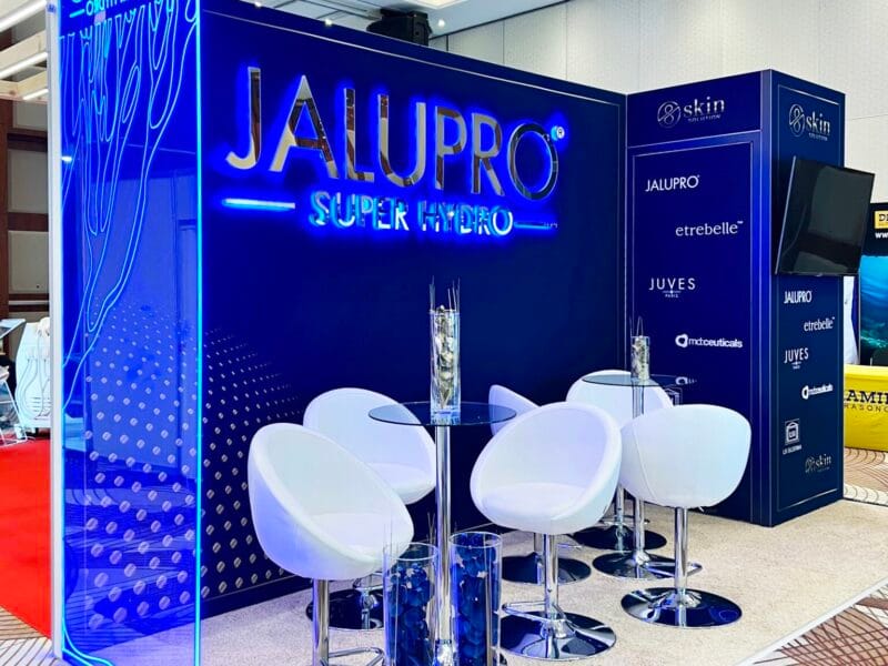 premium modular stand for cosmetics at hotel event