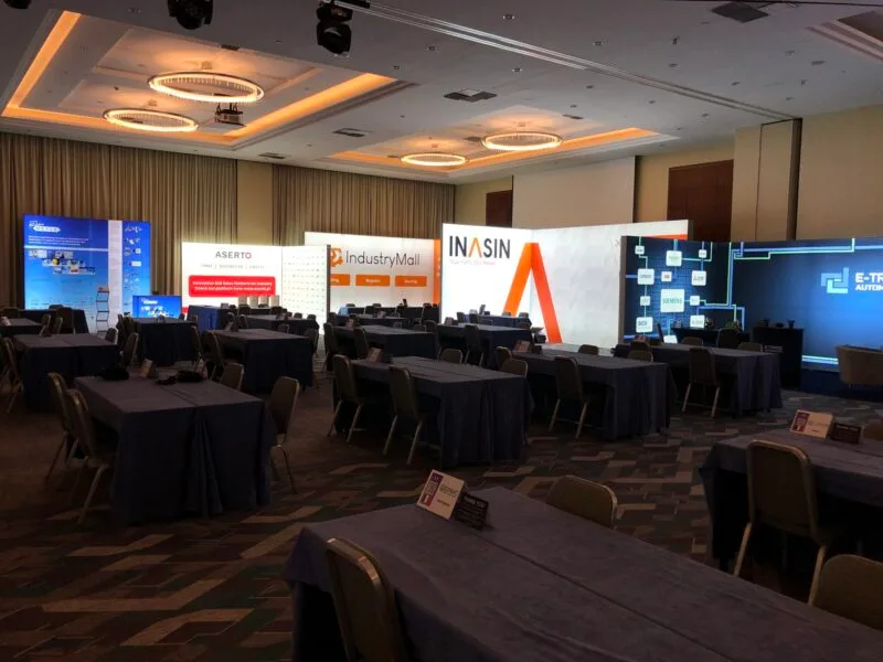 Small modular exhibition booth at a hotel congress