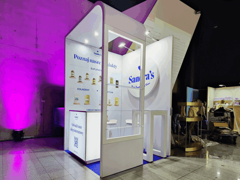 Branded booth in hotel foyer