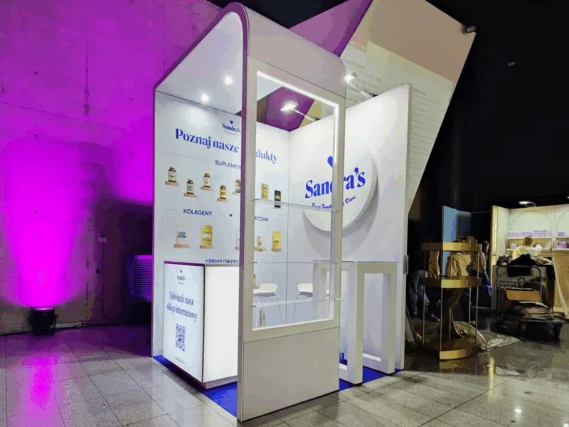 Branded booth in hotel foyer