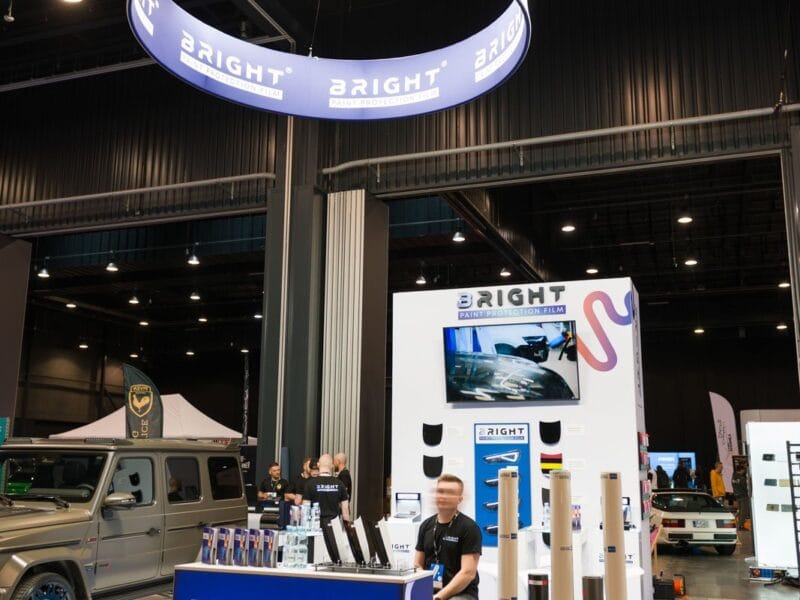Custom exhibition stand design for automotive brand Bright