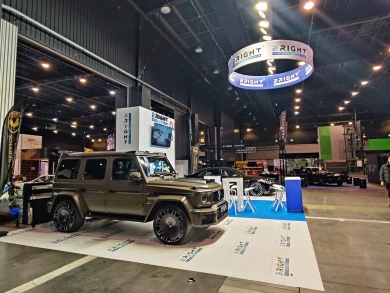 Exhibition stand with custom back-of-house construction