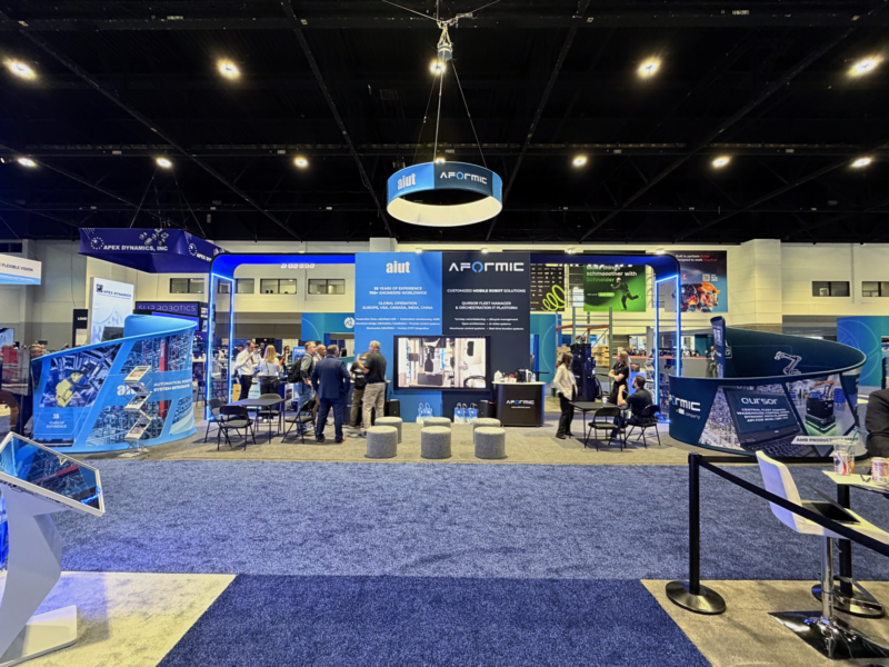 Stoisko wystawiennicze Automate 2026 – Chicago USA Front stoiska targowego AIUT i AFORMIC na Automate 2026 w McCormick Place w Chicago